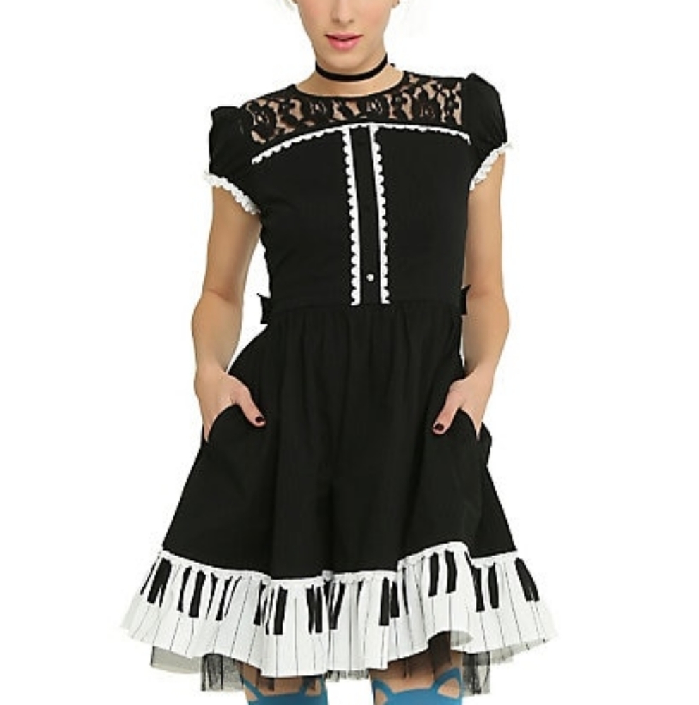 Hit topic lolita piano key ruffle dress